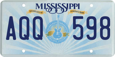MS license plate AQQ598