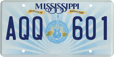 MS license plate AQQ601
