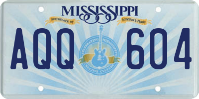 MS license plate AQQ604