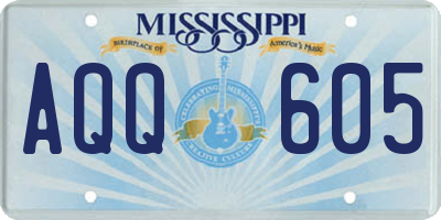 MS license plate AQQ605