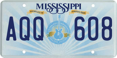 MS license plate AQQ608