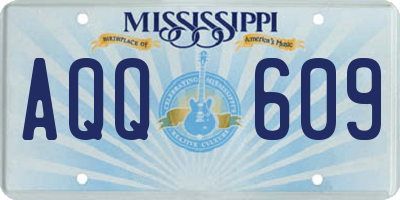 MS license plate AQQ609