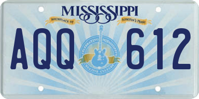 MS license plate AQQ612