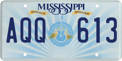 MS license plate AQQ613