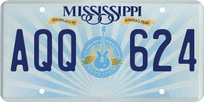 MS license plate AQQ624