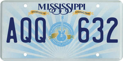 MS license plate AQQ632