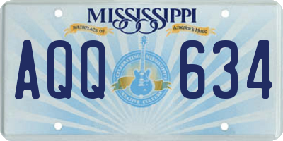 MS license plate AQQ634