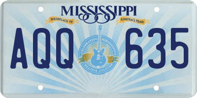 MS license plate AQQ635