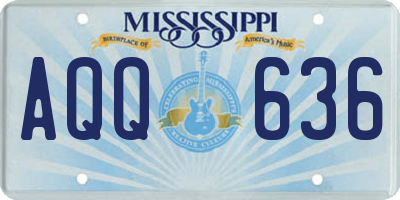 MS license plate AQQ636