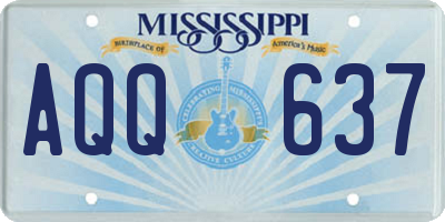 MS license plate AQQ637