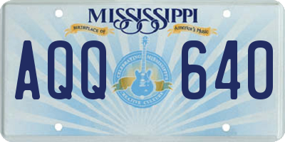 MS license plate AQQ640