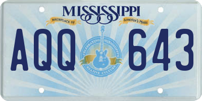 MS license plate AQQ643