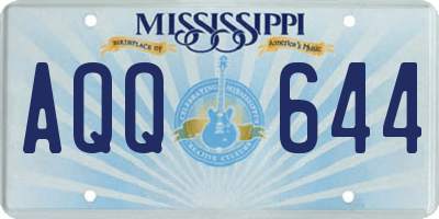 MS license plate AQQ644