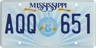 MS license plate AQQ651
