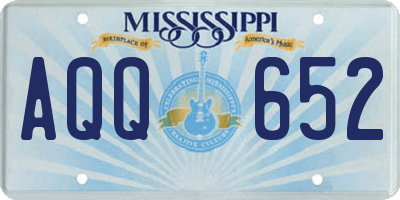 MS license plate AQQ652