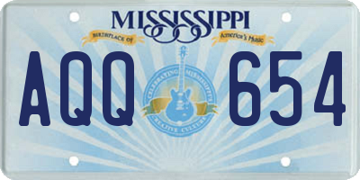 MS license plate AQQ654