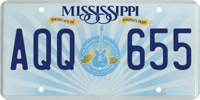 MS license plate AQQ655