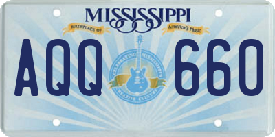 MS license plate AQQ660