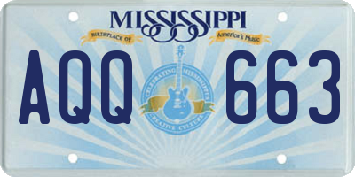 MS license plate AQQ663