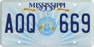 MS license plate AQQ669