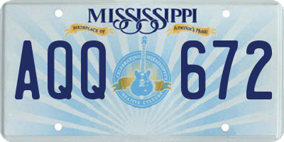MS license plate AQQ672
