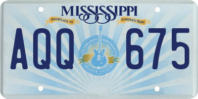 MS license plate AQQ675