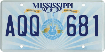MS license plate AQQ681
