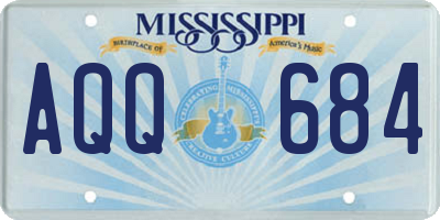 MS license plate AQQ684