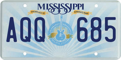 MS license plate AQQ685