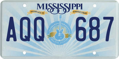 MS license plate AQQ687