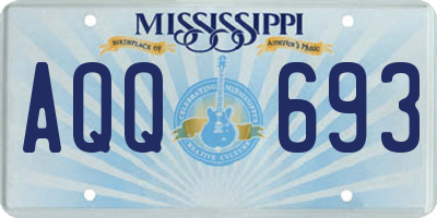 MS license plate AQQ693