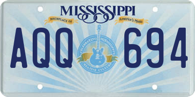 MS license plate AQQ694