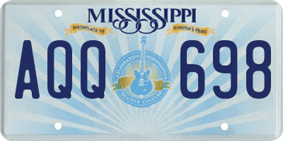 MS license plate AQQ698