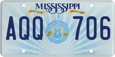 MS license plate AQQ706