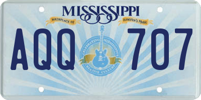 MS license plate AQQ707