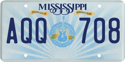 MS license plate AQQ708