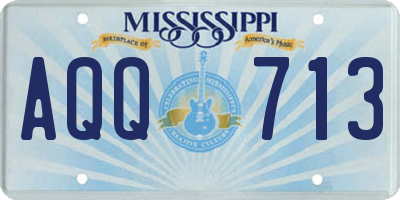 MS license plate AQQ713