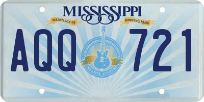 MS license plate AQQ721