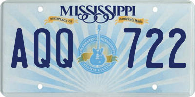 MS license plate AQQ722