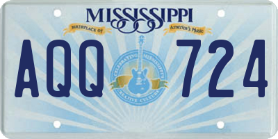 MS license plate AQQ724