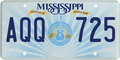 MS license plate AQQ725