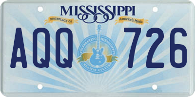 MS license plate AQQ726