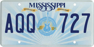 MS license plate AQQ727