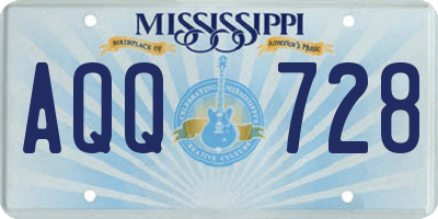 MS license plate AQQ728
