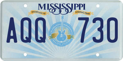MS license plate AQQ730