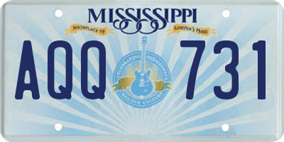MS license plate AQQ731