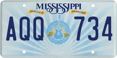 MS license plate AQQ734