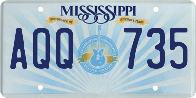 MS license plate AQQ735