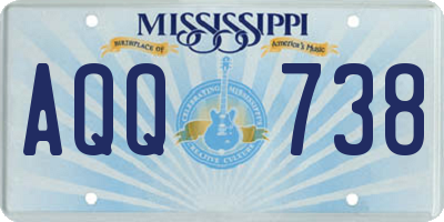 MS license plate AQQ738