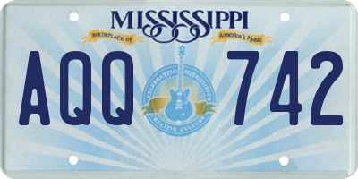 MS license plate AQQ742